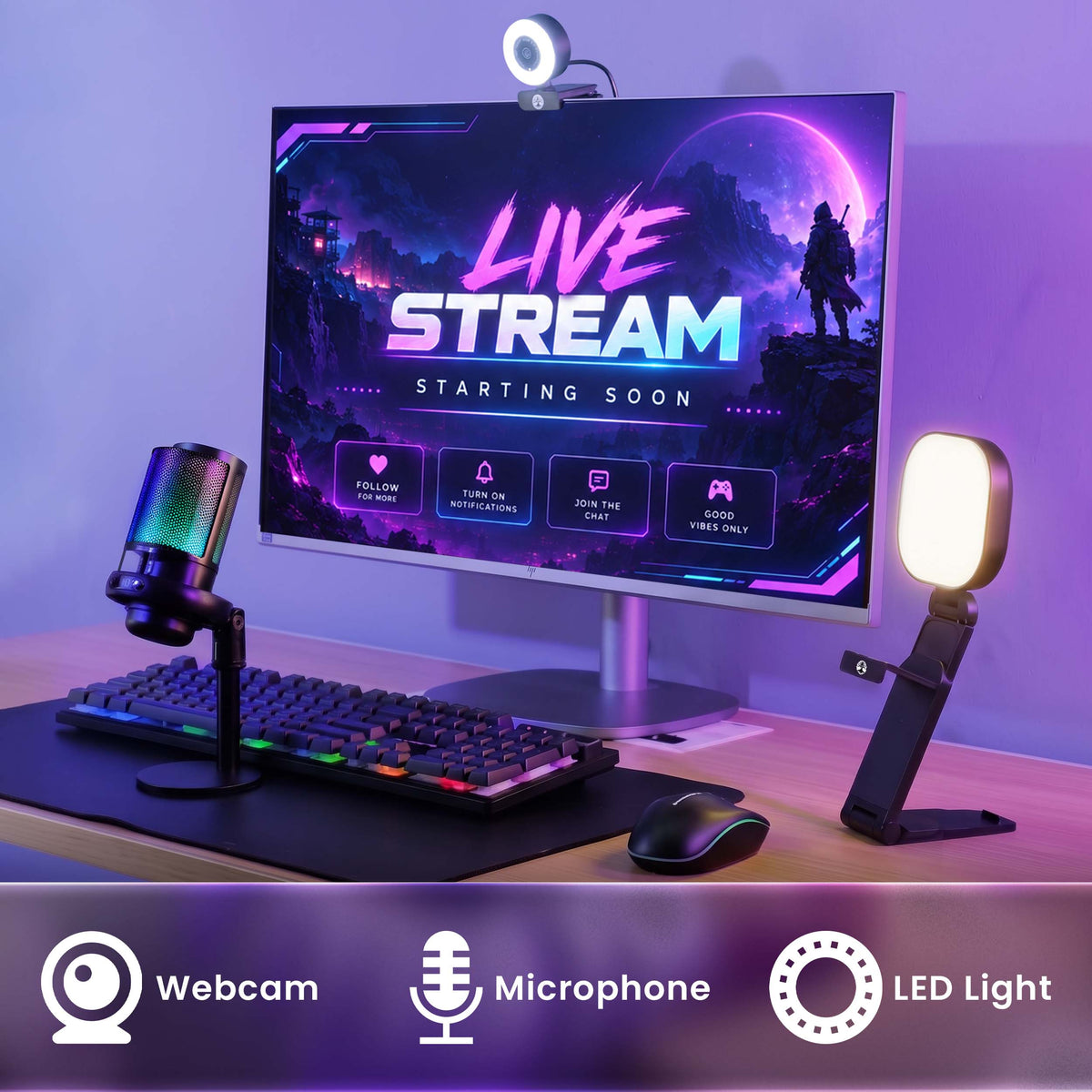 Streaming kit in use